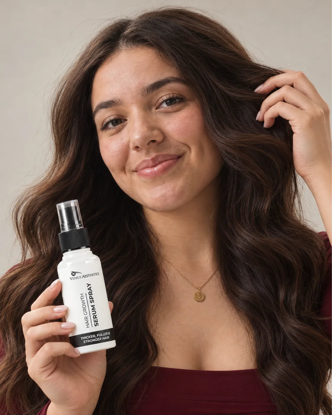 Hair Growth Serum in use